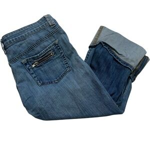 Polo Jeans Co Ralph Lauren Y2K‎ Cropped Capri Jeans Zipper Pockets